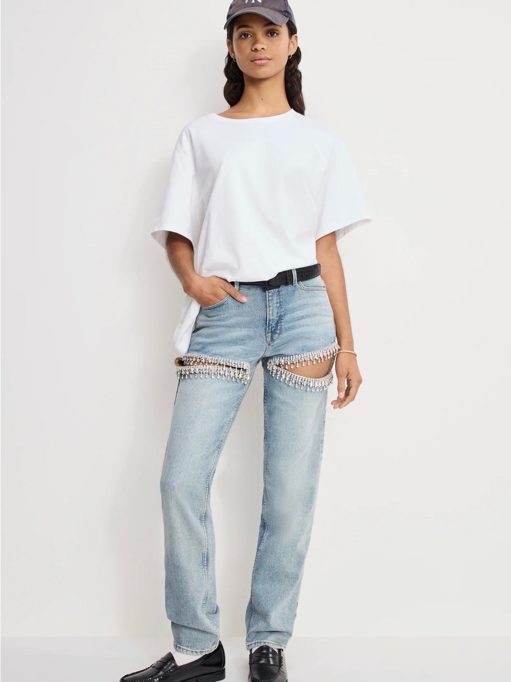 Good American Good Icon Straight Diamond Jeans in Indigo357 - Picture 3 of 9